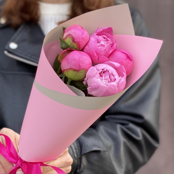 5 розовых пионов Флеминг